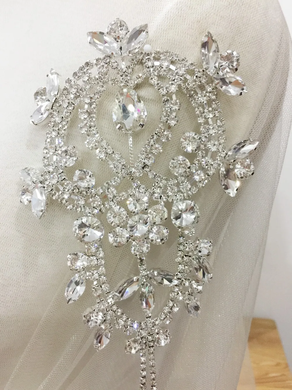 2 шт./лот изящные стразы аппликация из бисера и кристаллов для свадебного пояса