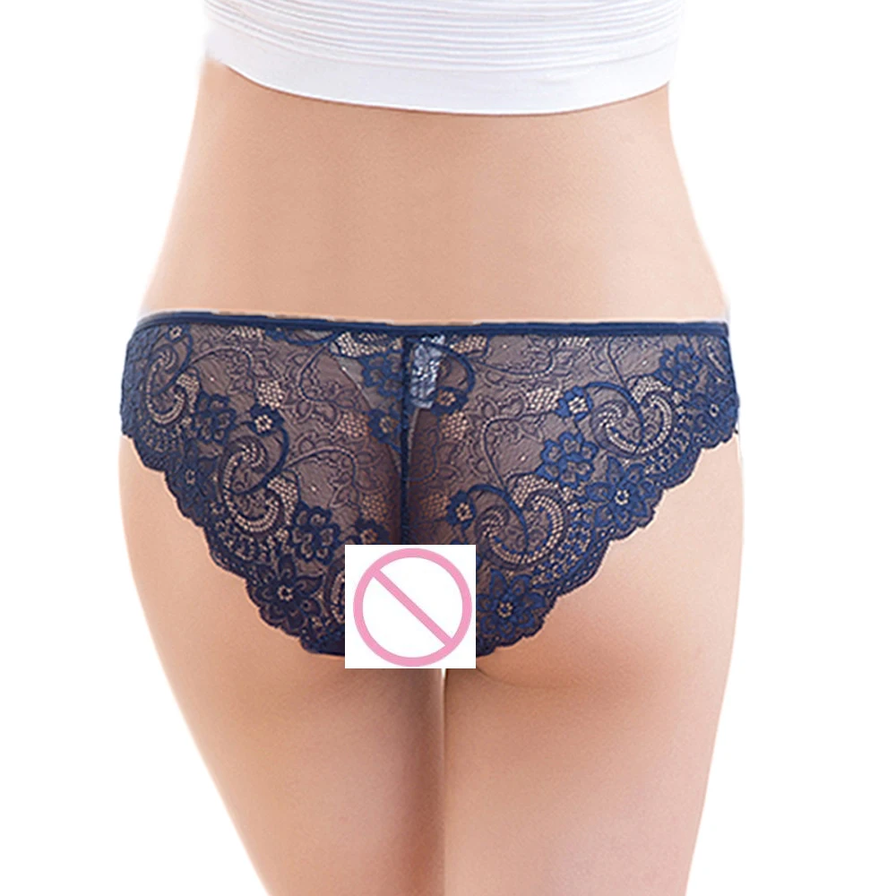 Трусики-танга женские х/б кружевные прозрачные