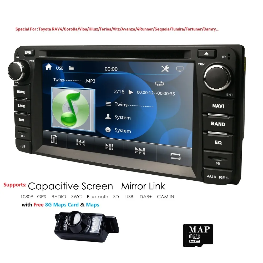 6 2 дюймов Автомобильный dvd плеер для Toyota универсальный RAV4 COROLLA 2000 2006 CAMRY VIOS HILUX Terios