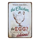 Оловянная вывеска в виде куриного яйца, винтажные потертые шикарные металлические пластины для стен, кухни, Ретро Декор для дома, металлический постер