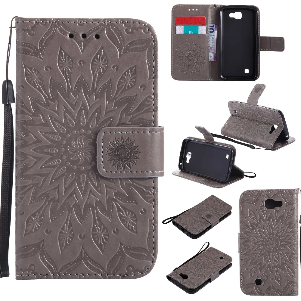 Чехол с тиснением подсолнуха для fundas LG K4 Lte K120e K130e чехол 4 5 дюйма + держатель карт |
