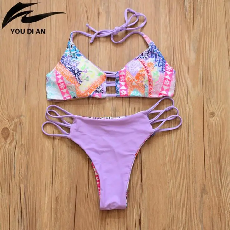 Youdian 2017 новый сексуальный короткий топ bikinis женщины купальники push up ретро женский