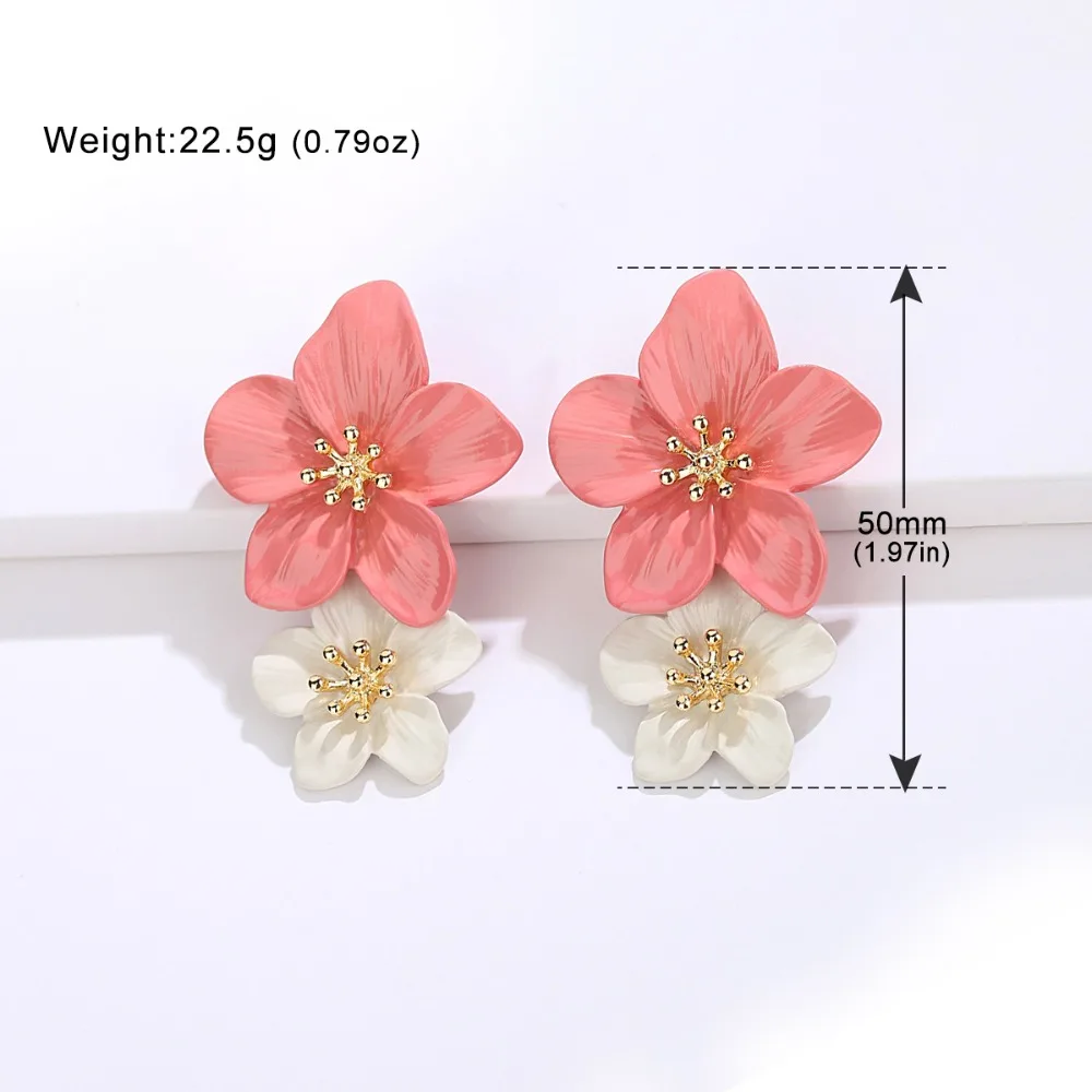 Mecresh заявление розовый белый цветок Длинные висячие серьги 2019 Мода Обручение