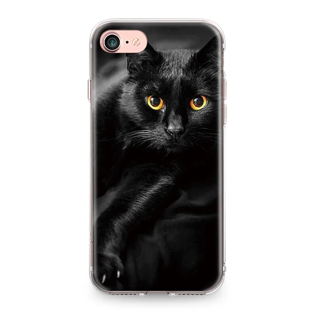 Силиконовый чехол-Бампер для Iphone 4, 4S, 5, 5S, SE, 6, 6 S, 7, 8 Plus, X, XR, XS Max, мягкий чехол-бампер из ТПУ с рисунком кота, котенка, пары