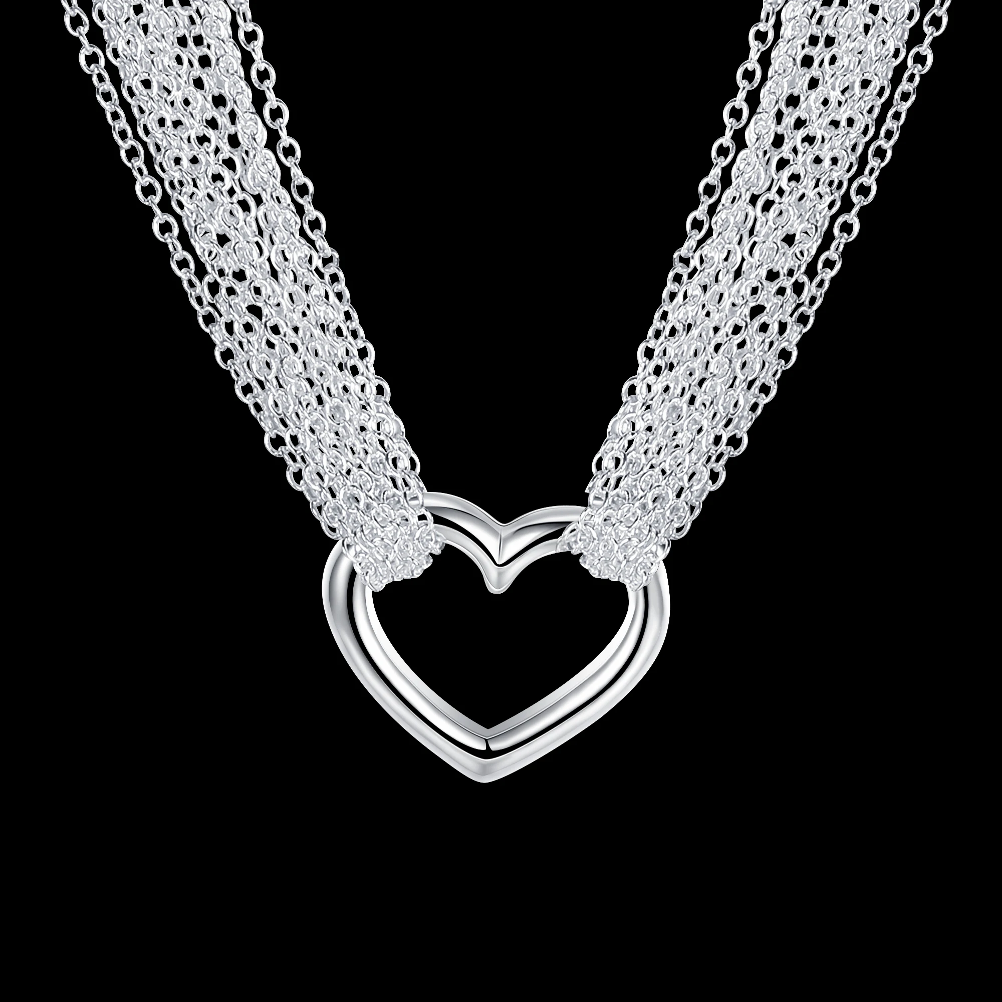 N028 Оптовая Продажа Модные с серебряным покрытием Fine Jewelry цепи ожерелье леди