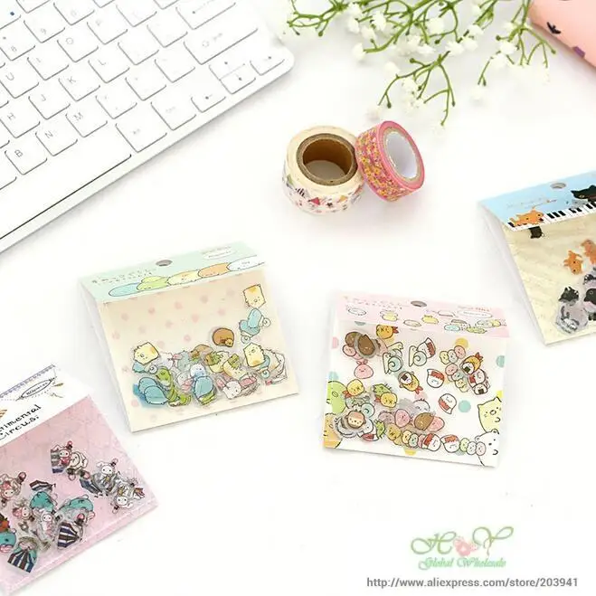 80 шт./упак. прозрачная в партии японская Милая кавайная животная свежая