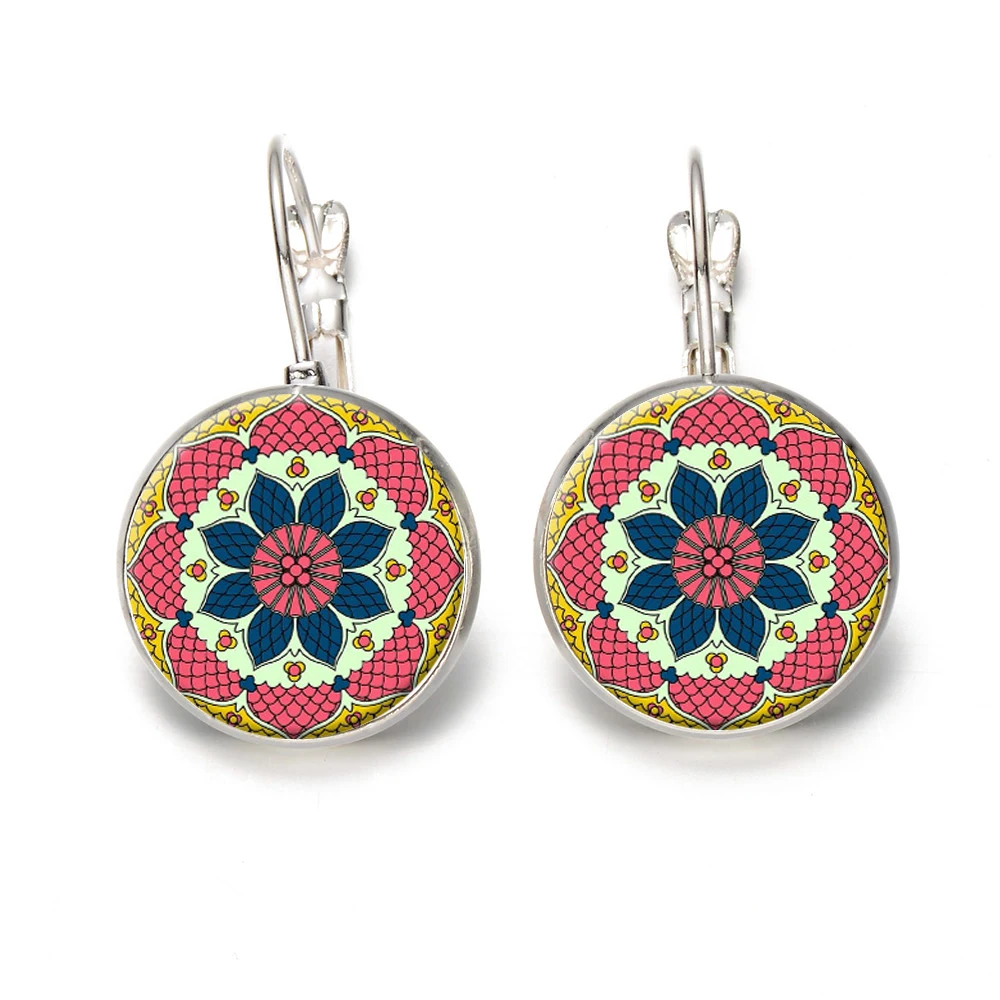 SONGDA семь чакр большие серьги Мандала модные ювелирные изделия стеклянный