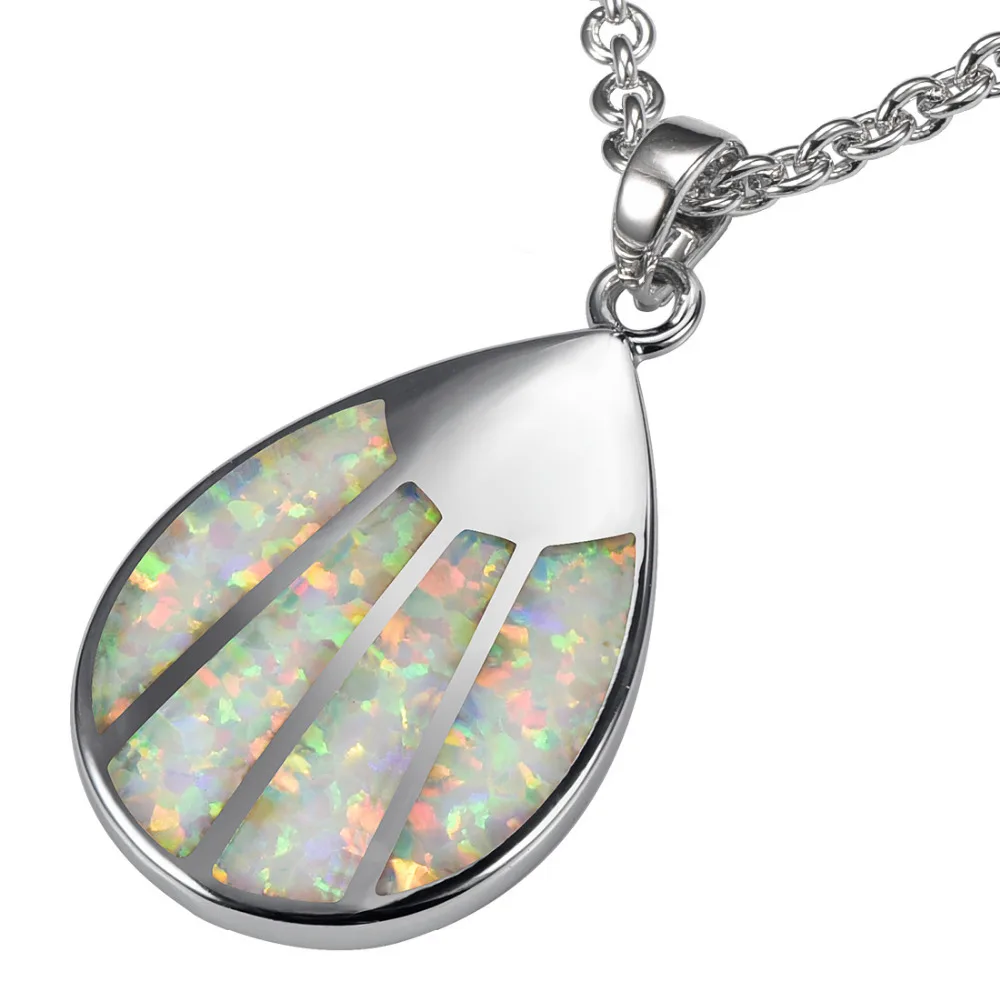 

White Fire Opal 925 Sterling Silver Pendant P270