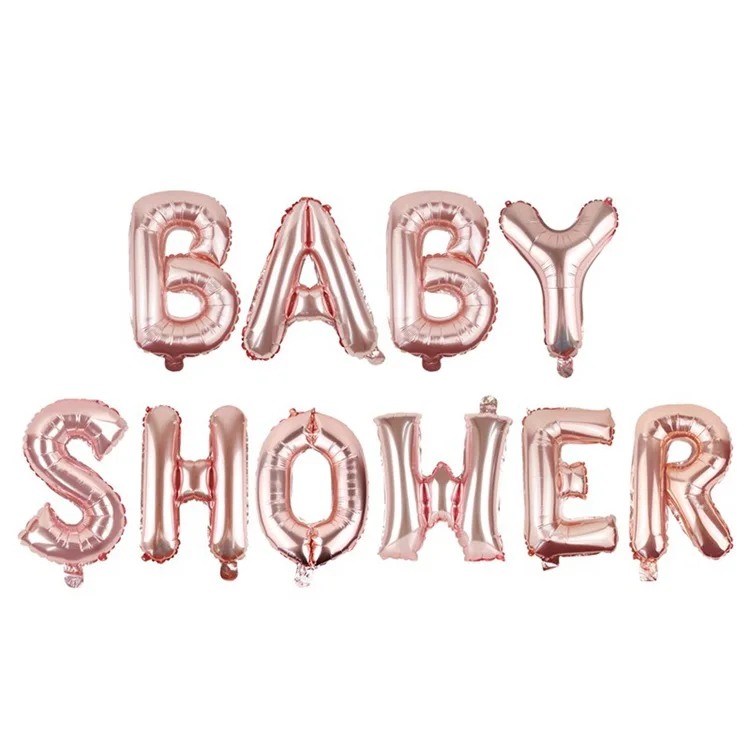 Rose gold baby showe LAPHIL Baby Shower баннер его мальчик девочка поставка шаров для праздников украшения для младенцев пол показать крещение Синий Розовый баллоны - Цвет: Rose gold baby showe