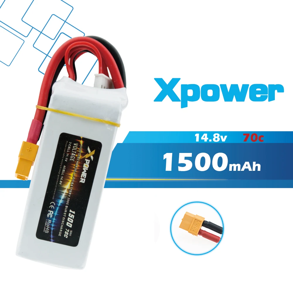 1 шт. литий полимерный аккумулятор 70C max 75C XT60 14 8 в 1500 мАч для квадрокоптера дрона|xt60
