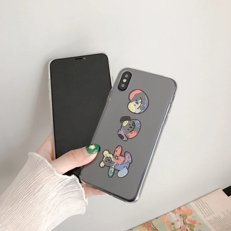 Мягкий силиконовый чехол с рисунком медведя для iphone X, чехол xs max cute Bear coque на iphone 6s 6 plus, матовый чехол для телефона 7 8 plus