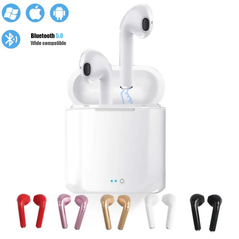 I7s TWS мини беспроводные наушники Bluetooth 5,0 стерео наушники-вкладыши гарнитура с зарядным устройством микрофон для всех смартфонов