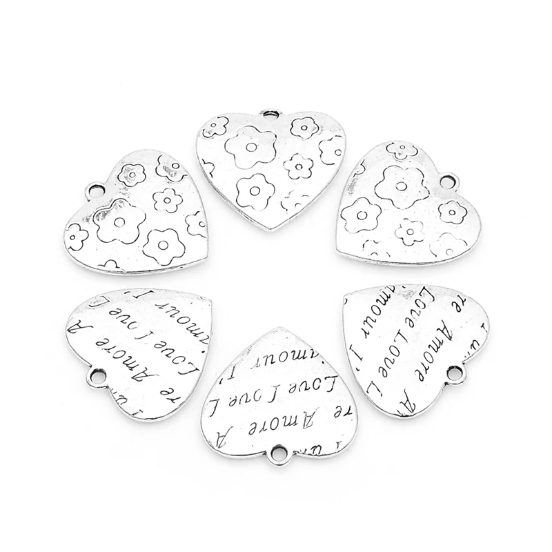 10 шт./лот античные винтажные подвески из сплава цинка с серебряным покрытием в