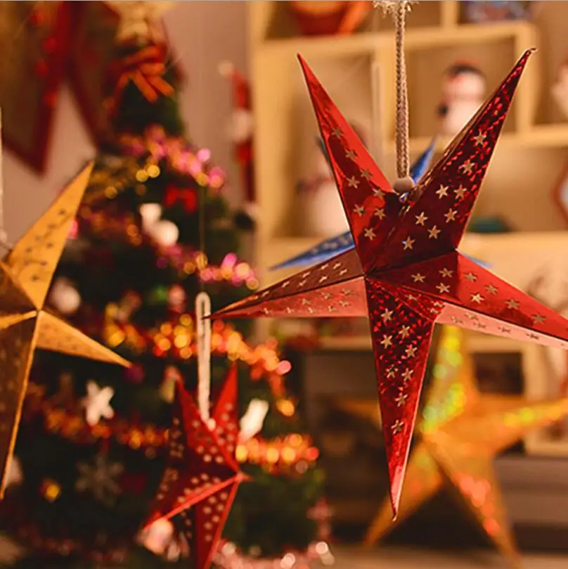 5 шт. трехмерная Лазерная пятиконечная звезда украшения абажур Mall бар звезды