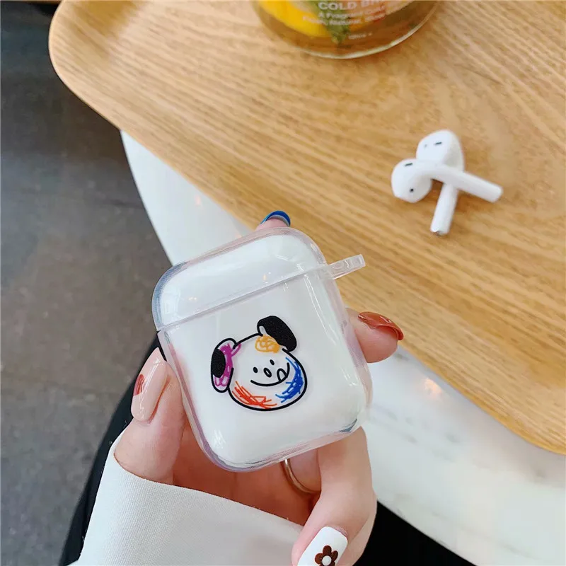 6 Цветочный чехол для apple airpods 1 2 Мультяшные медведи Мягкий силиконовый чехол толстый беспроводной bluetooth гарнитура для наушников зарядная коробка - Цвет: 6
