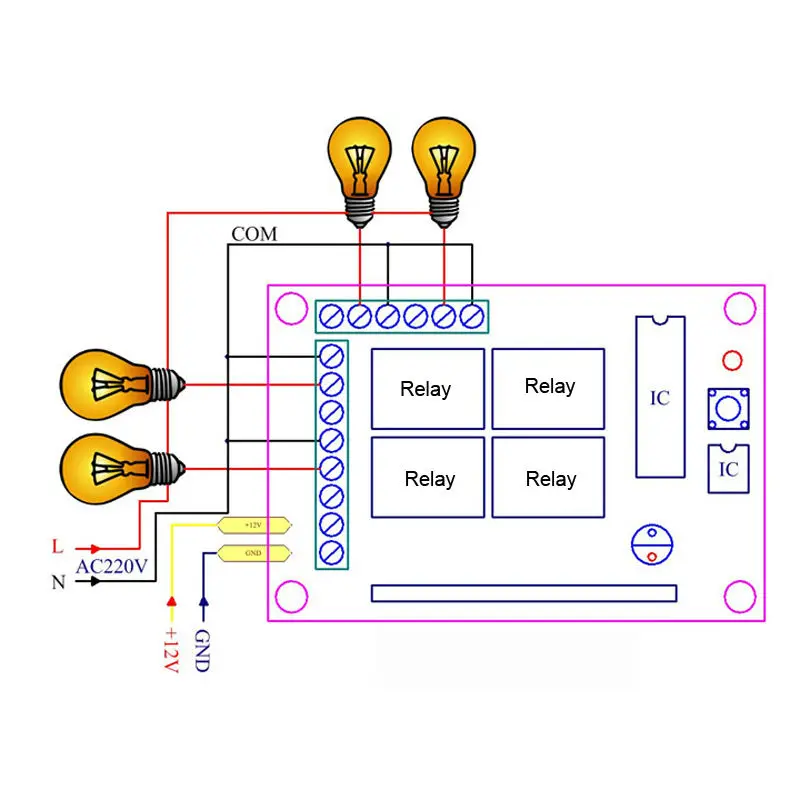 Приемник передатчик постоянного тока 12 В 24 реле беспроводное устройство