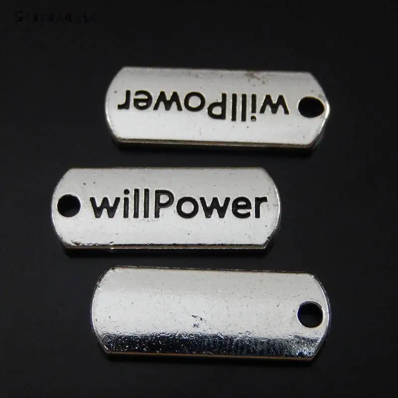 GraceAngie 20pcs/lot Alloy WillPower Letters Charms Jewelry Making DIY Accessory image 2