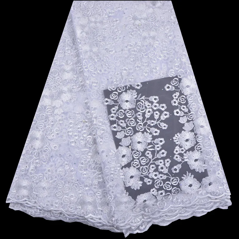 

2018 African Tulle Lace Fabric France Net lace Mesh Fabric for Fashion Nigerian Lace Fabric For Women Wedding Praty DressA1378