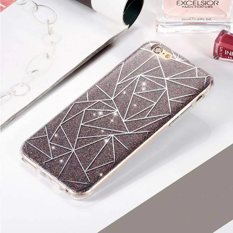 Candy Shining Sequins Phone Cases For iPhone 6 6S Case Hard Glitter Back Cover 7 8 5 5s SE Shell Funda Capa |