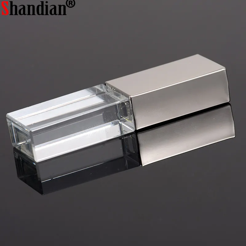 SHANDIAN "Кристальный usb палочки 3D Распечатать собственный логотип 4 ГБ 16 ГБ 32 ГБ 64 ГБ флеш-накопитель usb прозрачное стекло(более 10 шт бесплатный логотип