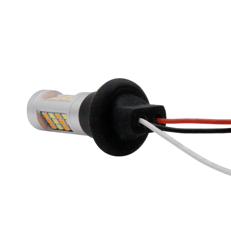 YIJINSHENG T20 Led 42 SMD высокая мощность дневной ходовой светильник+ сигнал поворота DRL двойной режим 1156 T20 T25 7440 SMD WY21W ходовые лампы