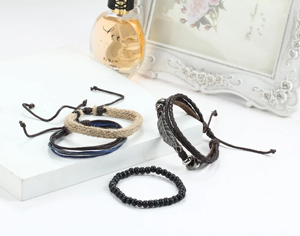 Модный винтажный кожаный браслет HOCOLE многослойный ручной работы браслеты с