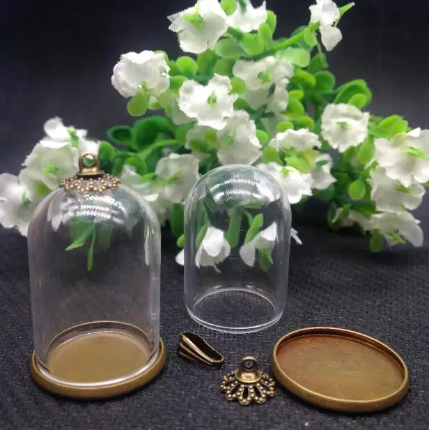 20 компл./лот 30*20 мм трубчатый стеклянный глобус античная бронза цвет обычные