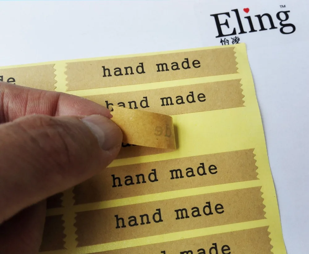 600 stickers/lot 72x17mm Handmade Self-adhesive kraft paper sealing label sticker for hand made diy, Item No. TK29