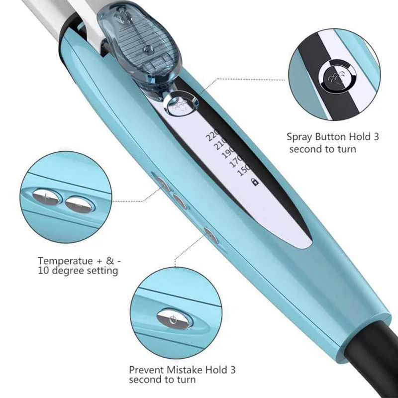 

Curlipops Curling Wand for Loose Curls Curling Iron Hair Curler with Ceramic Coating Barrel and Anti-scalding Insulated Tip