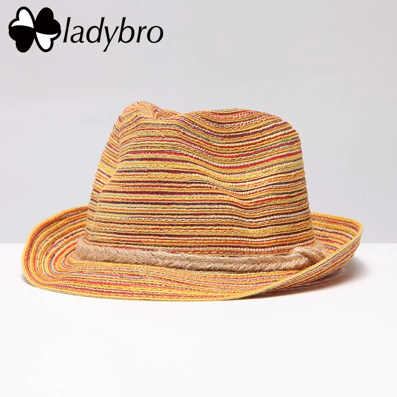 Ladybro летняя Милая шляпа для девочек кепка детей Пляжная джазовая соломенная