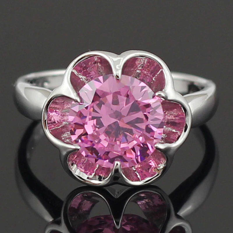 Потрясающие ювелирные наборы женское ожерелье с розовым камнем подвеска обруч