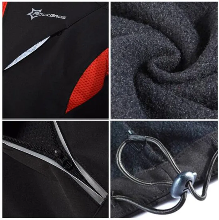 ROCKBROS зимняя куртка для велоспорта флисовая одежда с длинным рукавом