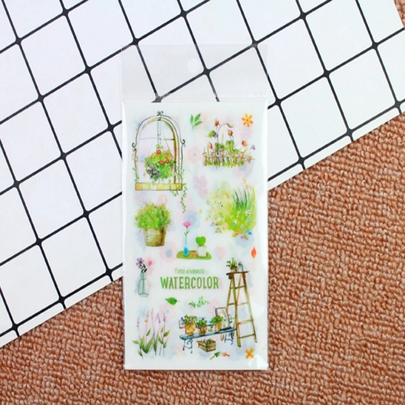 6 шт./упак. Зеленый Кактус завод Декоративные наклейки из бумаги васи Скрапбукинг