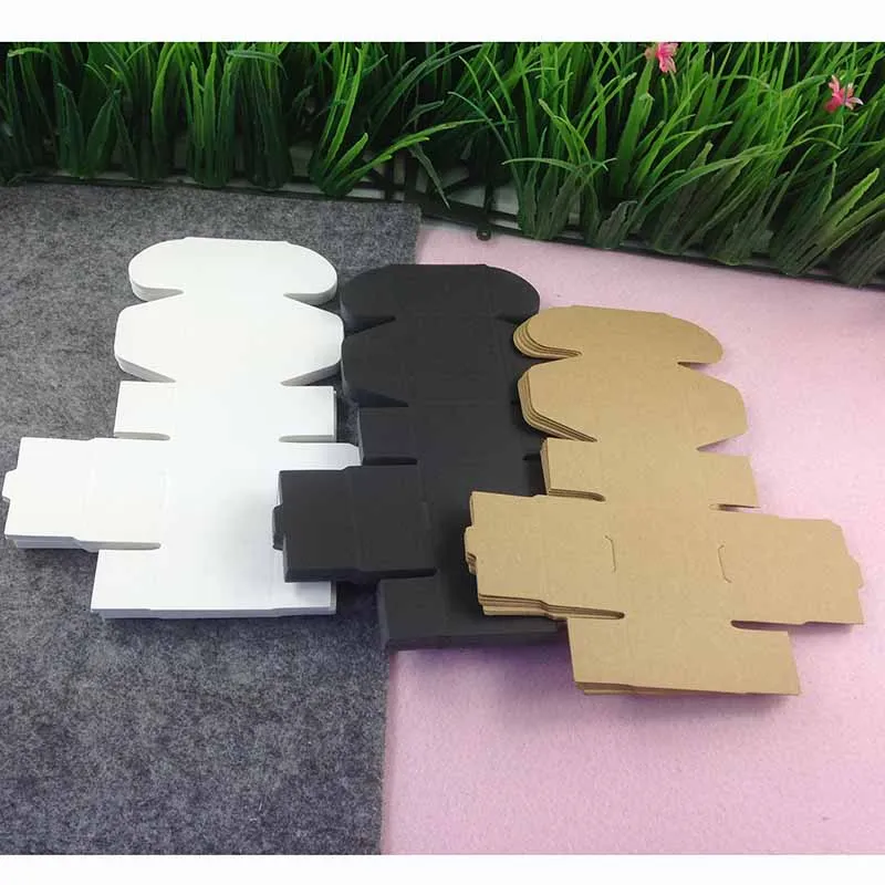 50 шт. черный/белый/коричневый милая Подарочная Коробка для мыла маленькая