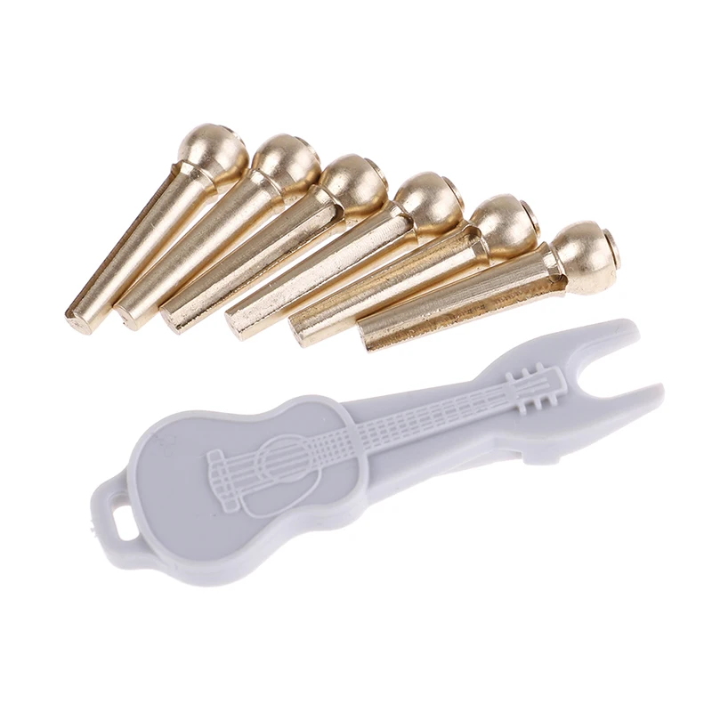 6 шт.! Латунные элементы для гитары из чистой меди шпильки моста набор маникюра