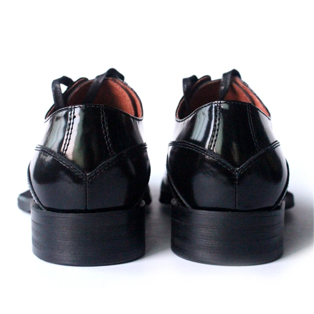 Мужские классические кожаные туфли ручной работы с геометрической вышивкой на