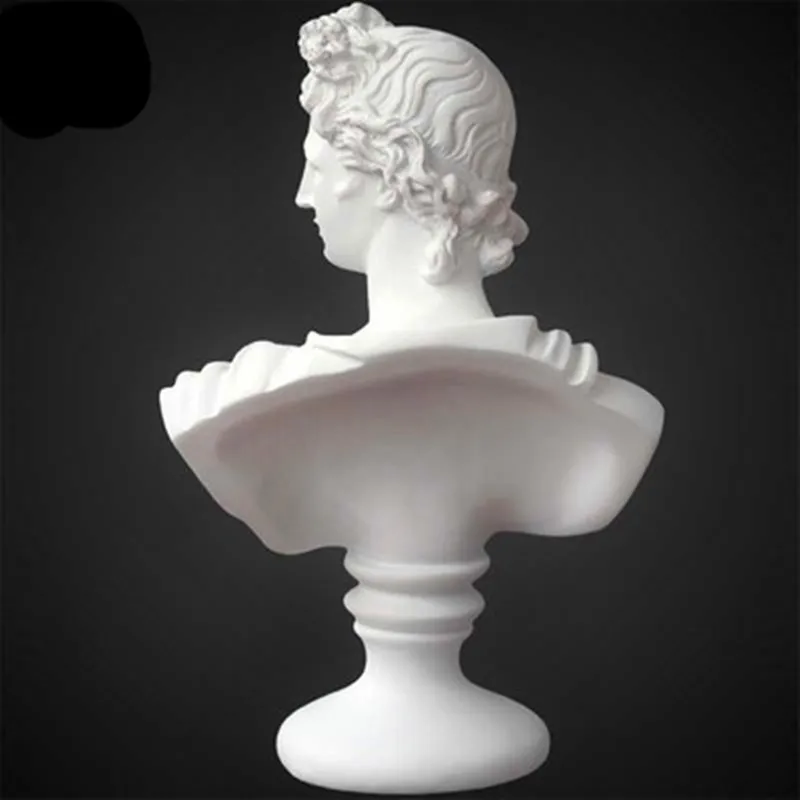 

Greek Mythology God Of Light Apollo Half-Length Portrait Resin Gypsum Statue Craftwork Study Room Desktop Decoration X1202