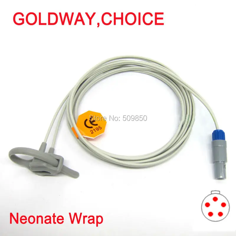 5-контактный разъем Goldway UT4000A UT4000Apro lemo многоразовый датчик spo2 для новорожденных
