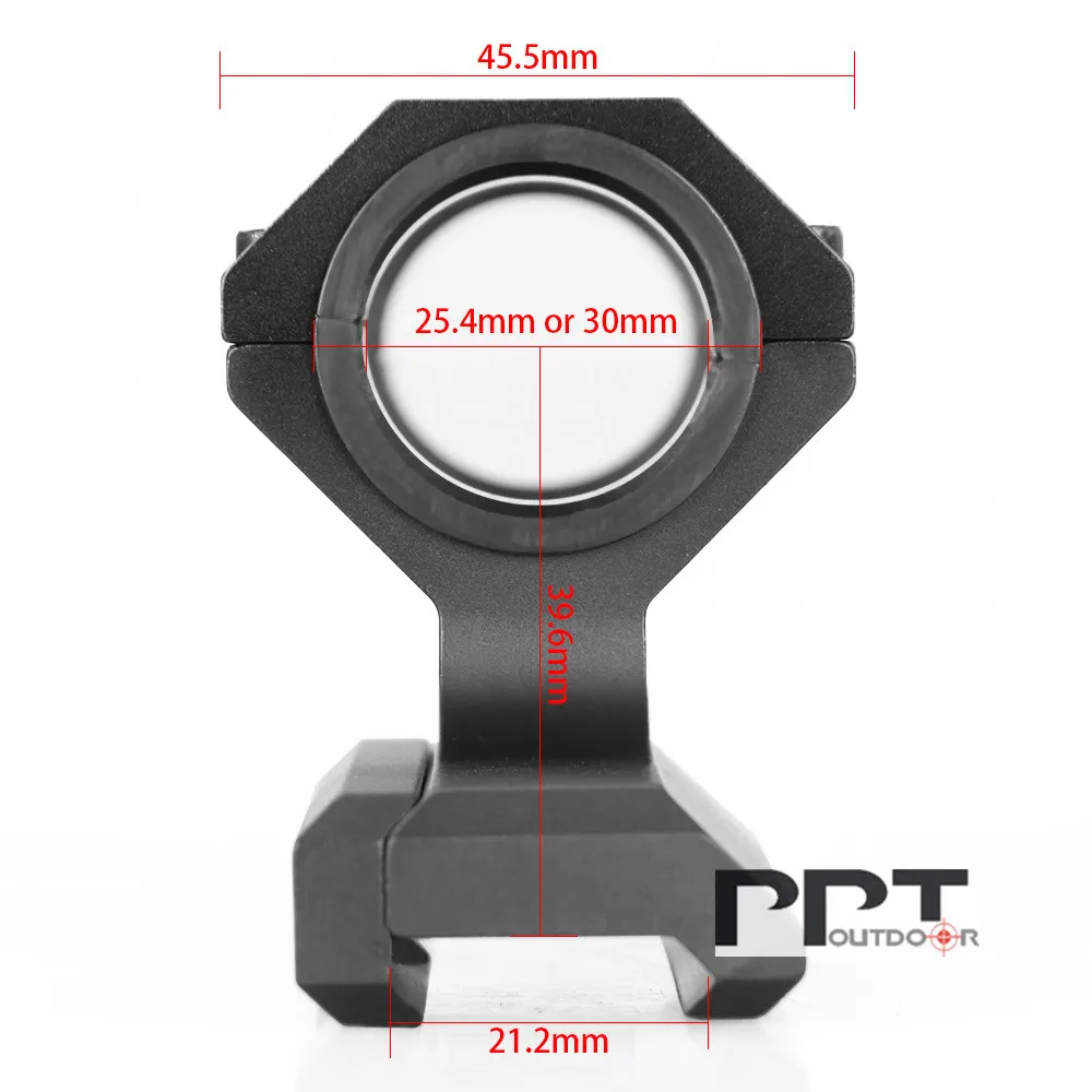

hot sale PPT Dual Ring Rifle Scope Mount Riflescope Mount Ring Black 6063 Hunting Mount 25.4-30mm For Picatinny Rail PP24-0201