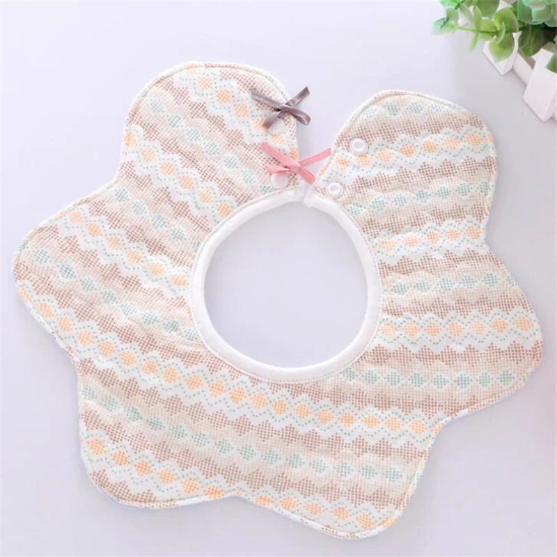 Baby Bibs Cotton Waterproof 360 degree Baby Girls Bibs Flower Saliva Towel Children's Bib Rice Bowl 0-12M