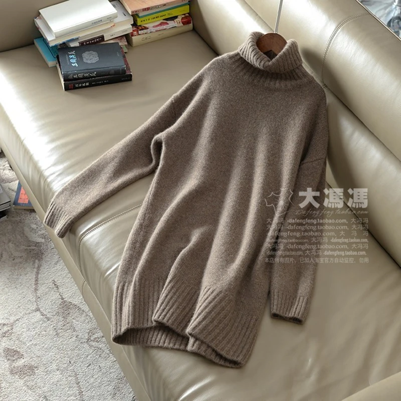 2019 New Fashion Double thickening loose turtleneck cashmere sweater female casual solid knitted pullovers | Женская одежда