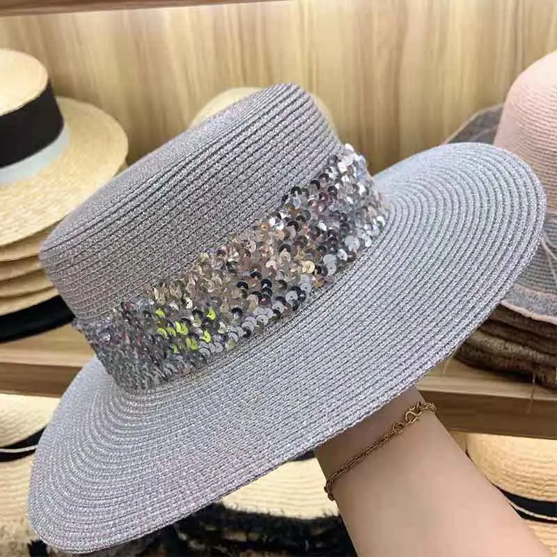 Женская Соломенная шляпка с широкими полями летняя Регулируемая пляжная