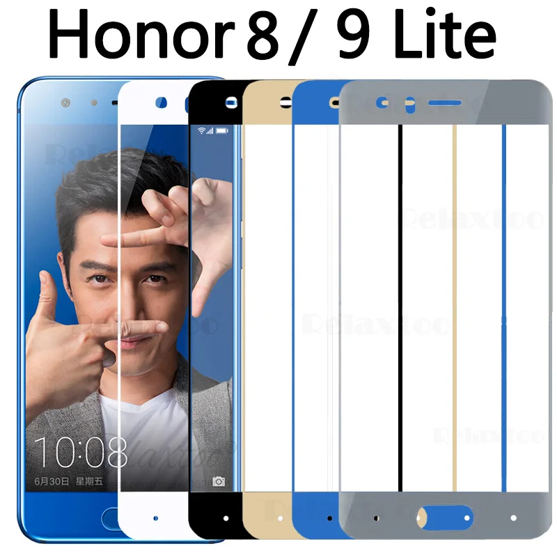 2 шт honor 9 lite закаленное защитное стекло для huawei honor 9 lite honor 9 lite светильник серый синий стекло Защитная пленка для экрана