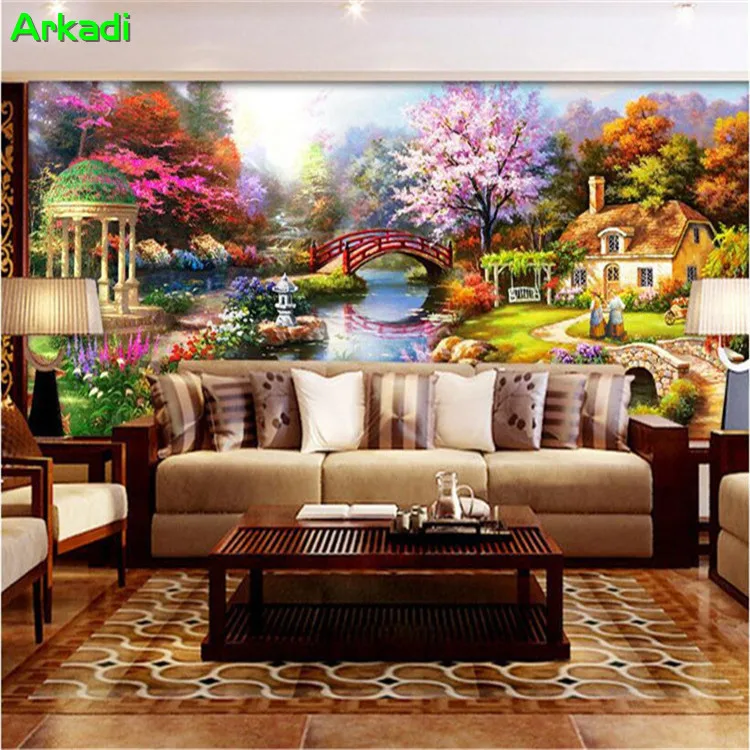 Custom murals Simple European-style Pure Hand-painted landscape Thomas Pastoral scenery Oil painting Bedroom Dining Room | Строительство
