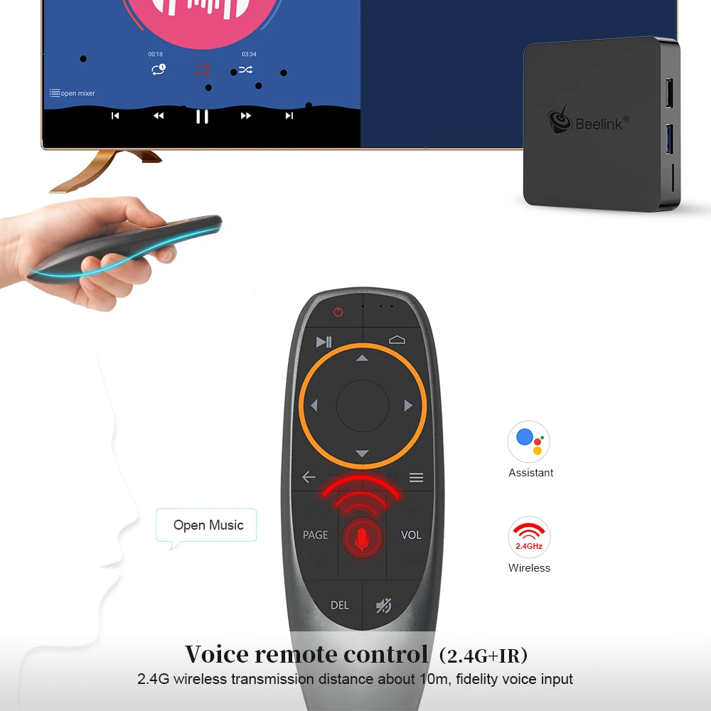 Beelink GT1 Мини Android 8 1 ТВ коробка с голосом удаленного Amlogic S905X2 2 4G 5 8G Wi Fi 1000 Мбит BT4.0 Media - Фото №1