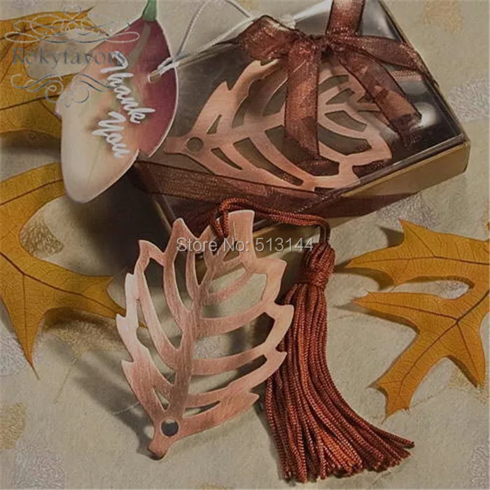 Бесплатная доставка 50 шт. осенняя Тема кленовый лист Закладка с шелковая