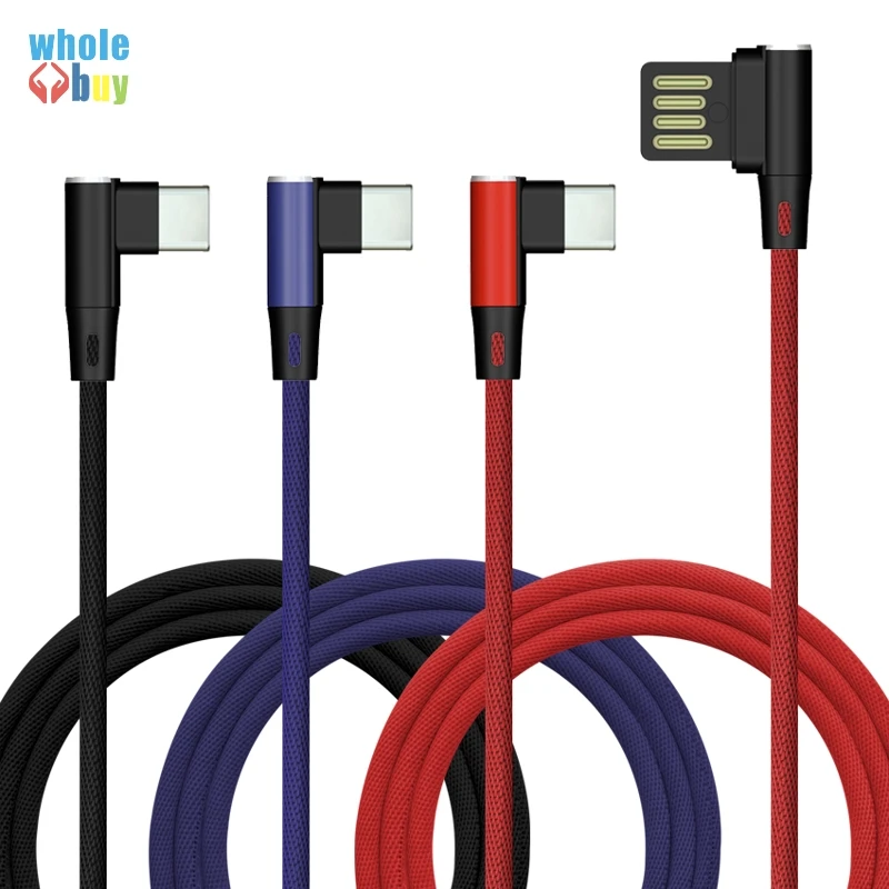 1M 90 Degree Cable 8pin For iPhone 8Pin Fast Charging L Bending Cables 5pin micro usb for android typeC bulk 100pcs/lot | Электроника