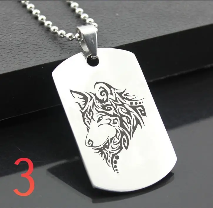 Perfect JL Wolf Totem Western Style Army card Personalized Diy Letters Pendant Steel Necklace personality Gifts LTT01 | Дом и сад
