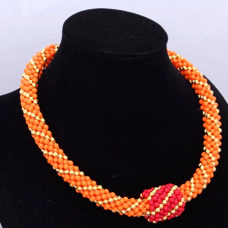 4 ujewelry африканские бусы комплект ювелирных изделий 2017 нигерийской свадьбы