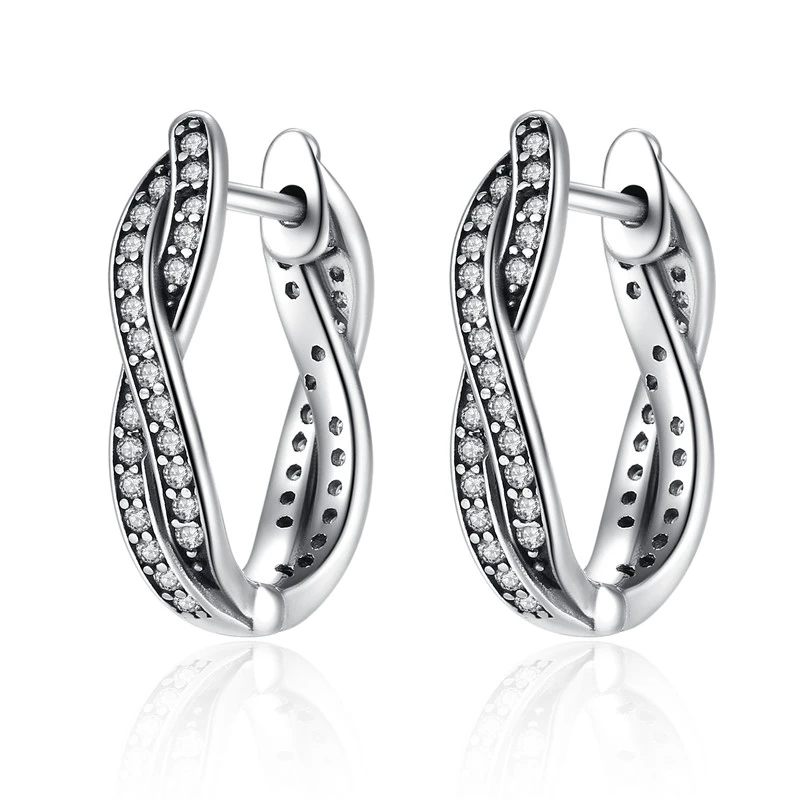 Женские круглые серьги-кольца из настоящего 925 пробы серебра Eternity, брендовые Серьги Brincos из стерлингового серебра, хорошее ювелирное изделие GOS456 - Окраска металла: GOS465
